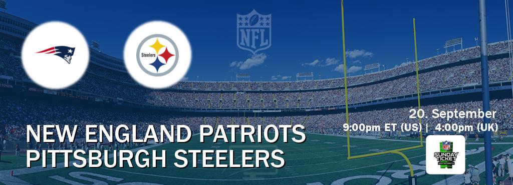 You can watch game live between New England Patriots and Pittsburgh Steelers on NFL Sunday Ticket(US).