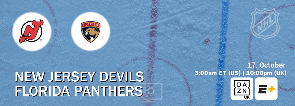 You can watch game live between New Jersey Devils and Florida Panthers on DAZN UK(UK) and ESPN+(US). You can watch game live between New Jersey Devils and Florida Panthers on DAZN UK(UK) and ESPN+(US).