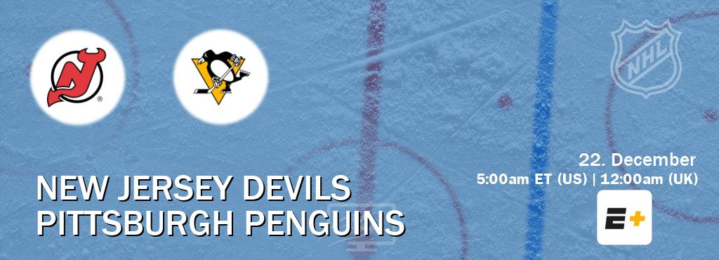 You can watch game live between New Jersey Devils and Pittsburgh Penguins on ESPN+(US).