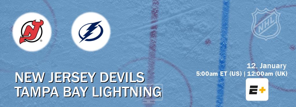 You can watch game live between New Jersey Devils and Tampa Bay Lightning on ESPN+(US).