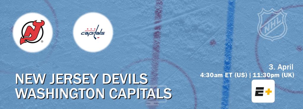 You can watch game live between New Jersey Devils and Washington Capitals on ESPN+(US). You can watch game live between New Jersey Devils and Washington Capitals on ESPN+(US).