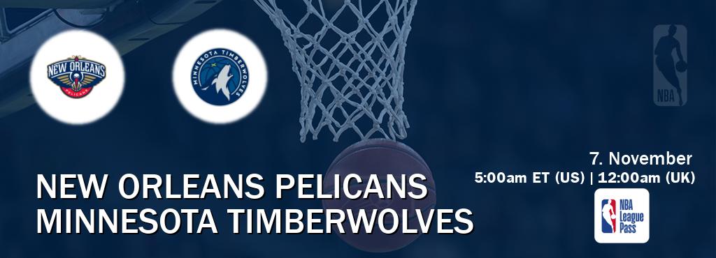 You can watch game live between New Orleans Pelicans and Minnesota Timberwolves on NBA League Pass.