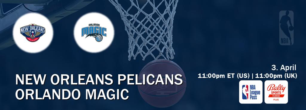 You can watch game live between New Orleans Pelicans and Orlando Magic on NBA League Pass and Bally Sports Florida+(US).