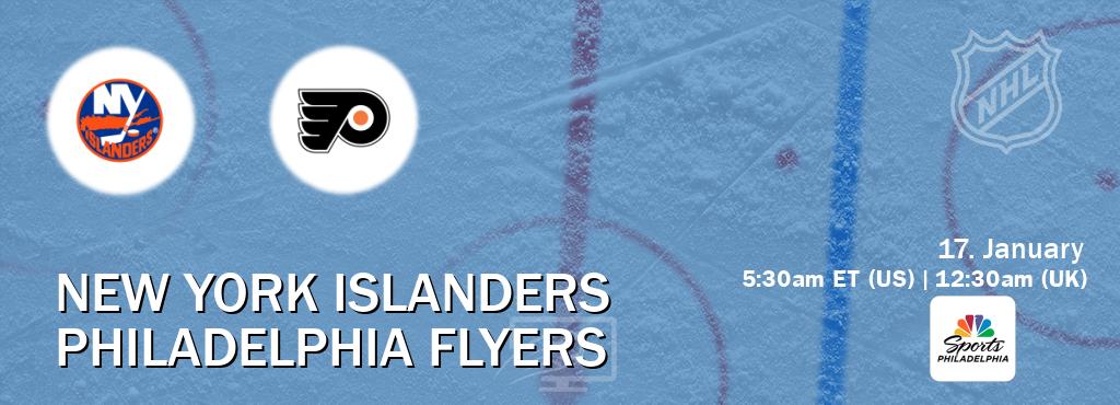 You can watch game live between New York Islanders and Philadelphia Flyers on NBCS Philadelphia(US).