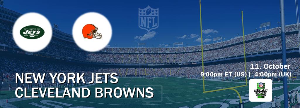 You can watch game live between New York Jets and Cleveland Browns on NFL Sunday Ticket(US).