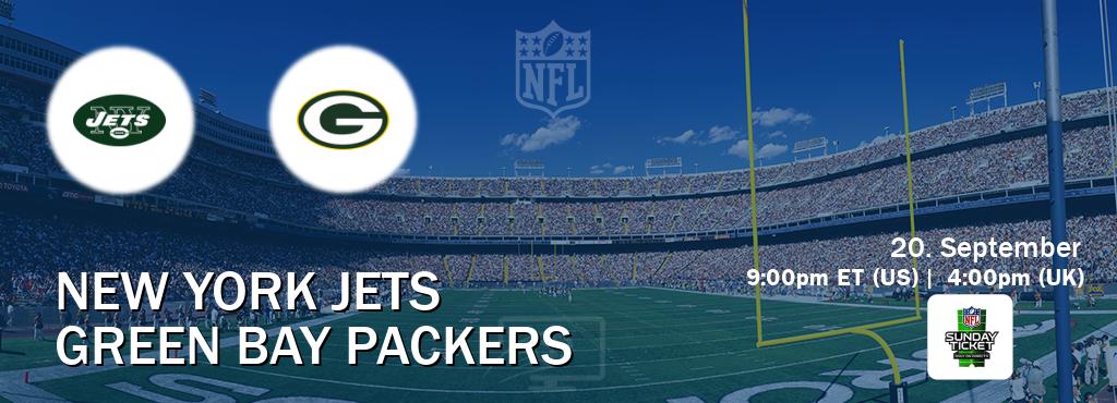 You can watch game live between New York Jets and Green Bay Packers on NFL Sunday Ticket(US).