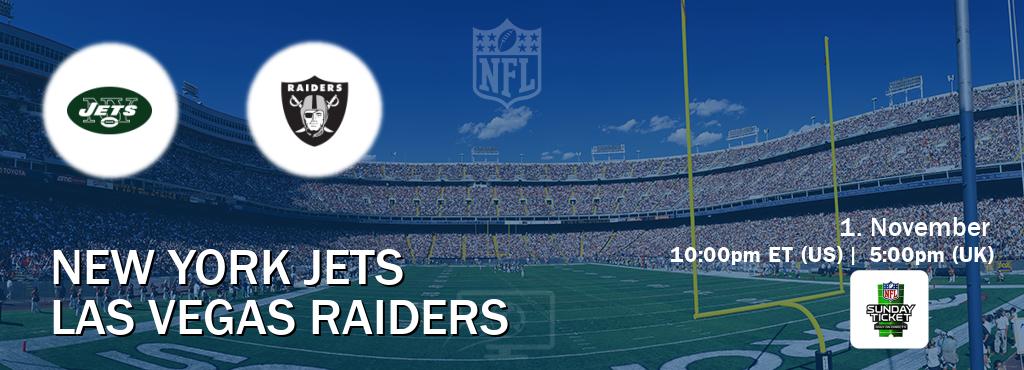 You can watch game live between New York Jets and Las Vegas Raiders on NFL Sunday Ticket(US). You can watch game live between New York Jets and Las Vegas Raiders on NFL Sunday Ticket(US).