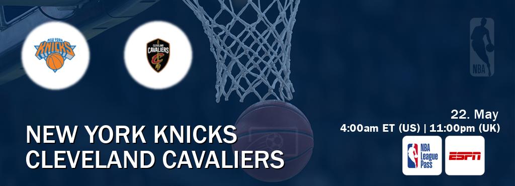 You can watch game live between New York Knicks and Cleveland Cavaliers on NBA League Pass and ESPN(AU).