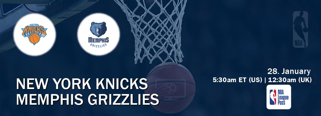 You can watch game live between New York Knicks and Memphis Grizzlies on NBA League Pass.