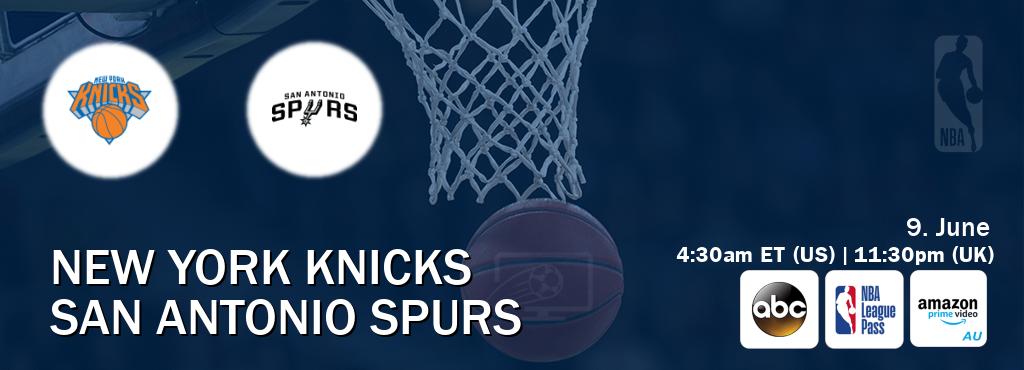 You can watch game live between New York Knicks and San Antonio Spurs on ABC(US), NBA League Pass, Amazon Prime Australia(AU). You can watch game live between New York Knicks and San Antonio Spurs on ABC(US), NBA League Pass, Amazon Prime Australia(AU).