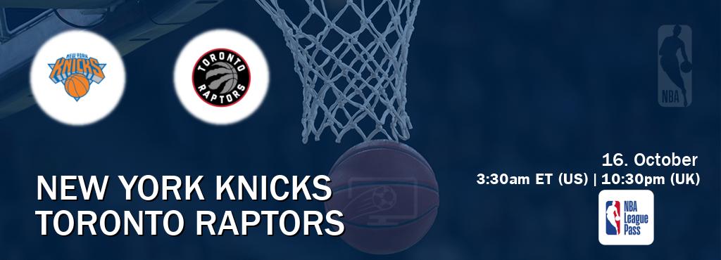 You can watch game live between New York Knicks and Toronto Raptors on NBA League Pass.