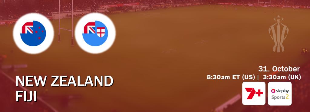 You can watch game live between New Zealand and Fiji on 7plus Sport(AU) and Viaplay Sports 2(UK).
