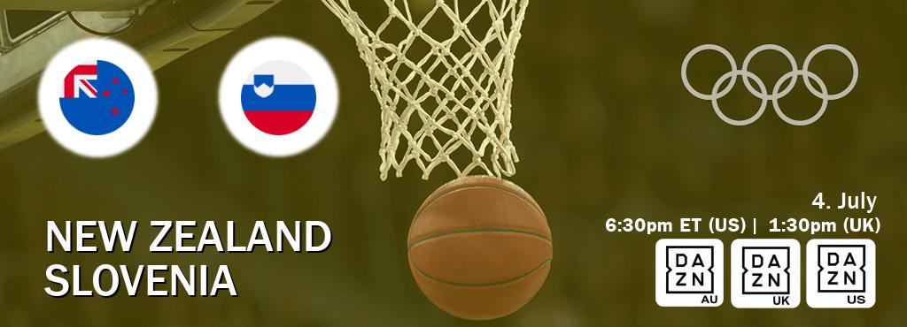You can watch game live between New Zealand and Slovenia on DAZN(AU), DAZN UK(UK), DAZN(US).