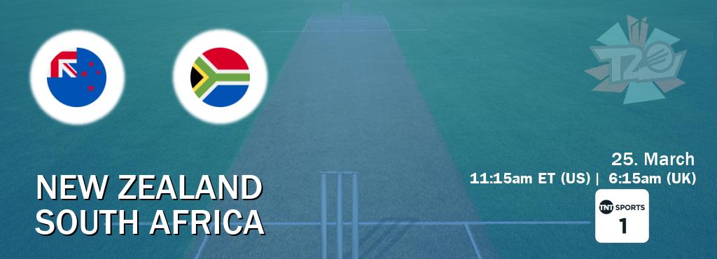 You can watch game live between New Zealand and South Africa on TNT Sports 1(UK).