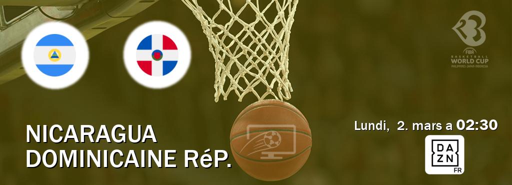Match entre Nicaragua et Dominicaine Rép. en direct à la DAZN (lundi,  2. mars a  02:30).