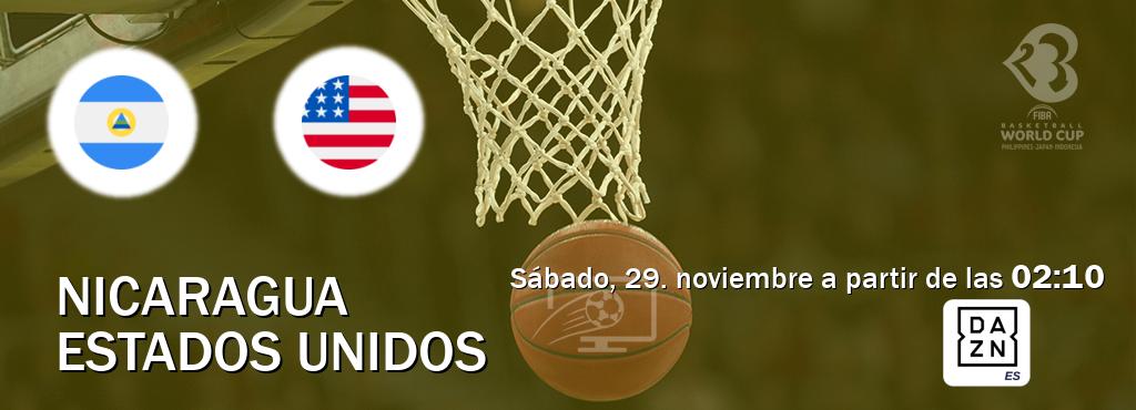 El partido entre Nicaragua y Estados Unidos será retransmitido por DAZN España (sábado, 29. noviembre a partir de las  02:10).