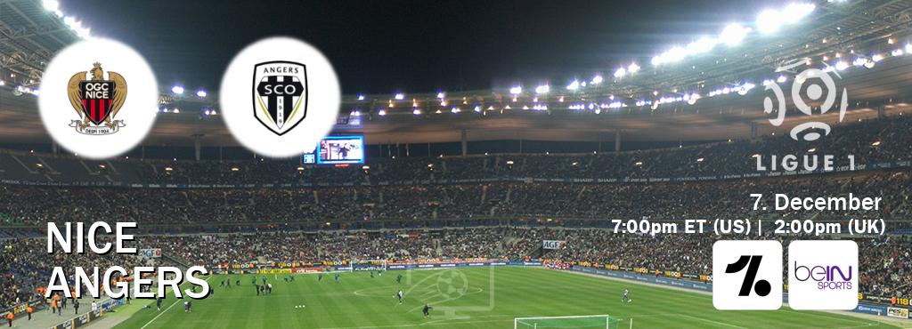 You can watch game live between Nice and Angers on OneFootball and beIN SPORTS USA(US).