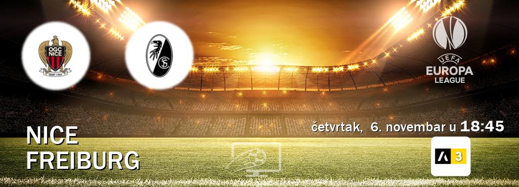 Izravni prijenos utakmice Nice i Freiburg pratite uživo na Arena Sport 3 (četvrtak, 6. novembar u 18:45). Izravni prijenos utakmice Nice i Freiburg pratite uživo na Arena Sport 3 (četvrtak, 6. novembar u 18:45).