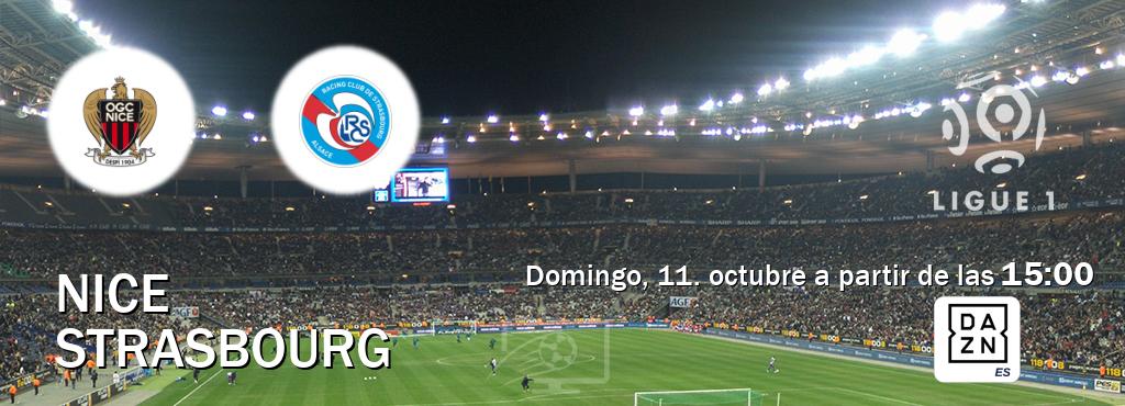 El partido entre Nice y Strasbourg será retransmitido por DAZN España (domingo, 11. octubre a partir de las 15:00). El partido entre Nice y Strasbourg será retransmitido por DAZN España (domingo, 11. octubre a partir de las 15:00).