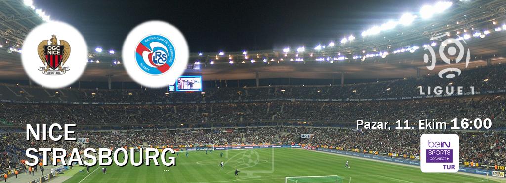 Karşılaşma Nice - Strasbourg Bein Sports Connect'den canlı yayınlanacak (Pazar, 11. Ekim 16:00). Karşılaşma Nice - Strasbourg Bein Sports Connect'den canlı yayınlanacak (Pazar, 11. Ekim 16:00).