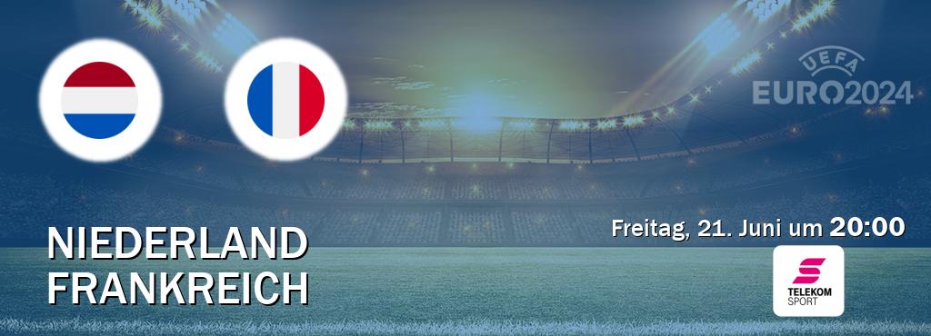 Das Spiel zwischen Niederland und Frankreich wird am Freitag, 21. Juni um  20:00, live vom Magenta Sport übertragen.