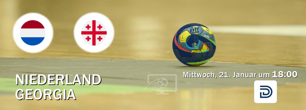 Das Spiel zwischen Niederland und Georgia wird am Mittwoch, 21. Januar um  18:00, live vom DYN übertragen.
