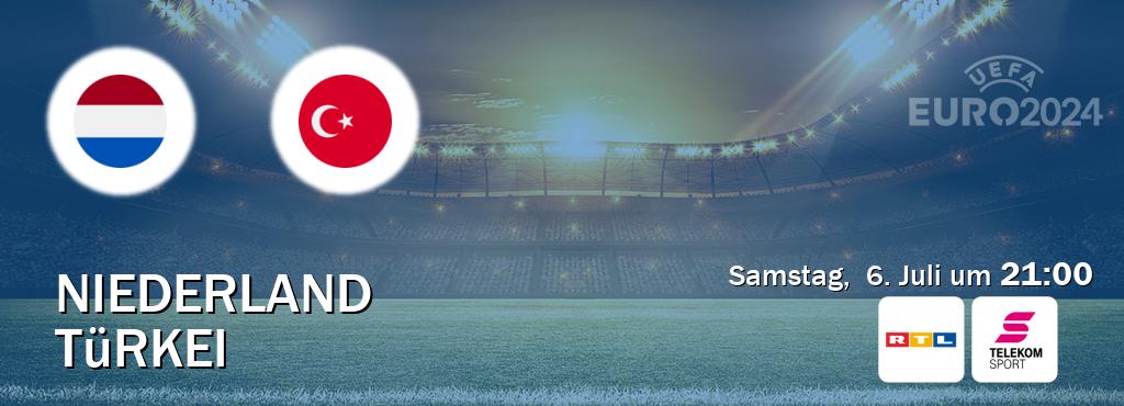 Das Spiel zwischen Niederland und Türkei wird am Samstag,  6. Juli um  21:00, live vom RTL und Magenta Sport übertragen.