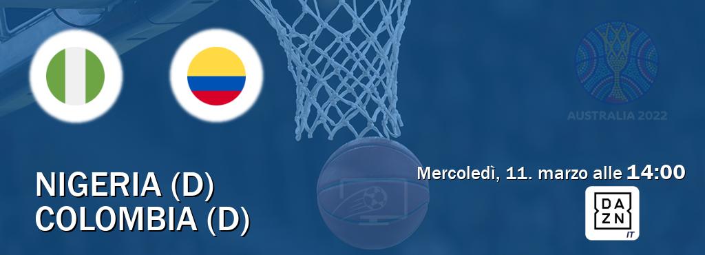 Il match Nigeria (D) - Colombia (D) sarà trasmesso in diretta TV su DAZN Italia (ore 14:00)