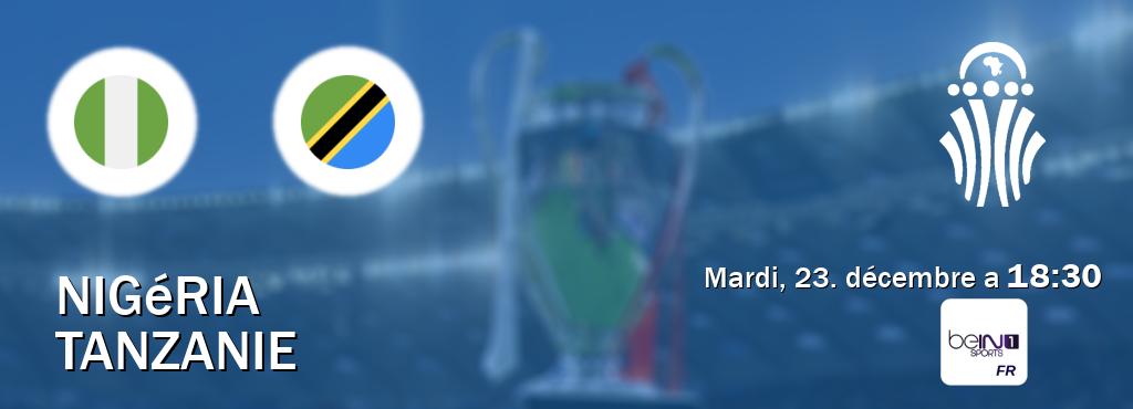 Match entre Nigéria et Tanzanie en direct à la beIN Sports 1 (mardi, 23. décembre a  18:30).