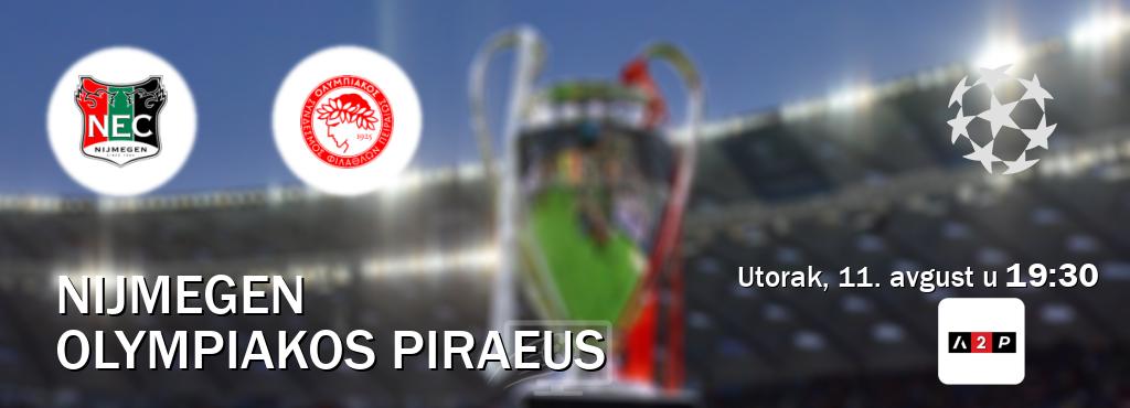 Izravni prijenos utakmice Nijmegen i Olympiakos Piraeus pratite uživo na Arena Premium 2 (utorak, 11. avgust u 19:30). Izravni prijenos utakmice Nijmegen i Olympiakos Piraeus pratite uživo na Arena Premium 2 (utorak, 11. avgust u 19:30).