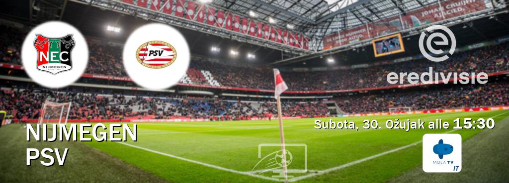 Il match Nijmegen - PSV sarà trasmesso in diretta TV su Mola TV Italia (ore 15:30)