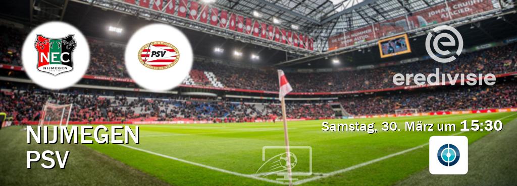 Das Spiel zwischen Nijmegen und PSV wird am Samstag, 30. März um  15:30, live vom Sportdigital FUSSBALL übertragen.