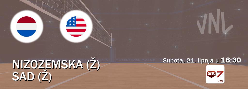 Izravni prijenos utakmice Nizozemska (Ž) i SAD (Ž) pratite uživo na Sportklub 7 (subota, 21. lipnja u  16:30).