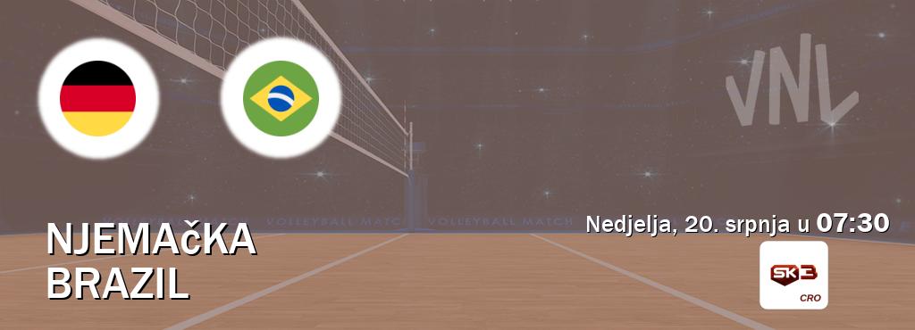 Izravni prijenos utakmice Njemačka i Brazil pratite uživo na Sportklub 3 (nedjelja, 20. srpnja u 07:30). Izravni prijenos utakmice Njemačka i Brazil pratite uživo na Sportklub 3 (nedjelja, 20. srpnja u 07:30).