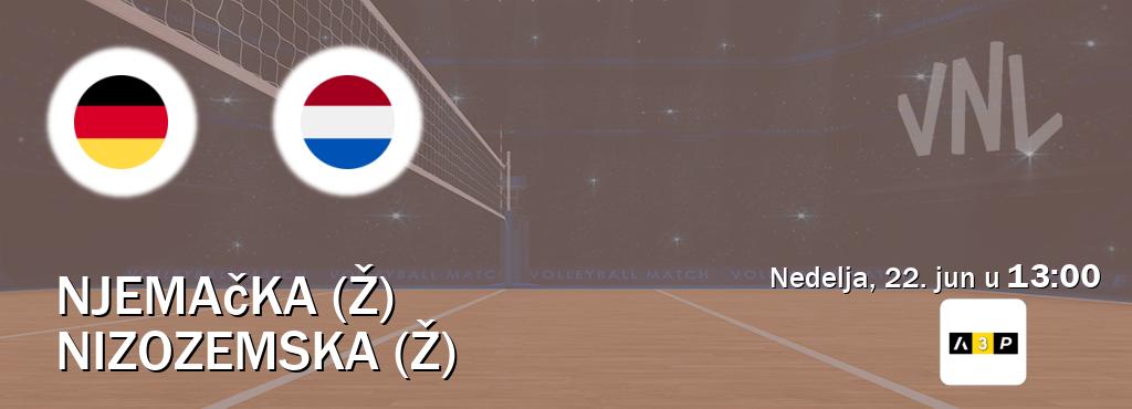 Izravni prijenos utakmice Njemačka (Ž) i Nizozemska (Ž) pratite uživo na Arena Premium 3 (nedelja, 22. jun u 13:00). Izravni prijenos utakmice Njemačka (Ž) i Nizozemska (Ž) pratite uživo na Arena Premium 3 (nedelja, 22. jun u 13:00).