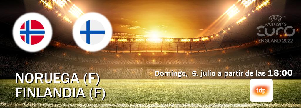 El partido entre Noruega (F) y Finlandia (F) será retransmitido por Teledeporte (domingo,  6. julio a partir de las  18:00).