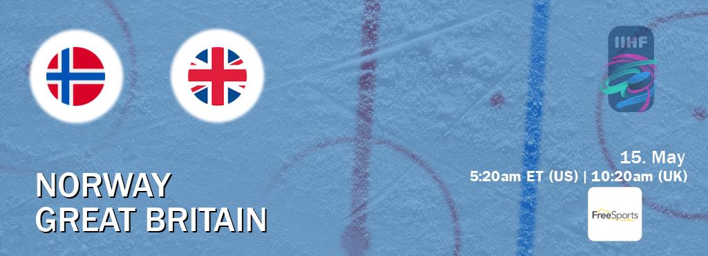 You can watch game live between Norway and Great Britain on FreeSports.