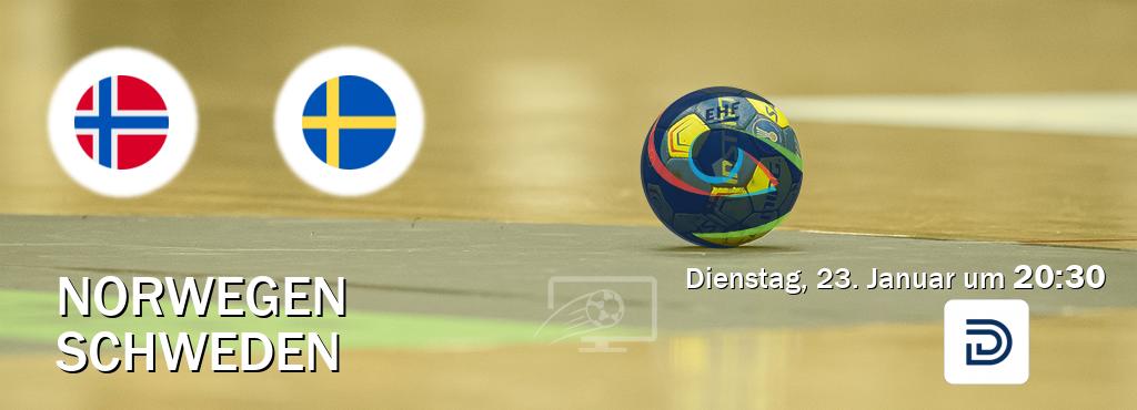 Das Spiel zwischen Norwegen und Schweden wird am Dienstag, 23. Januar um  20:30, live vom DYN übertragen.