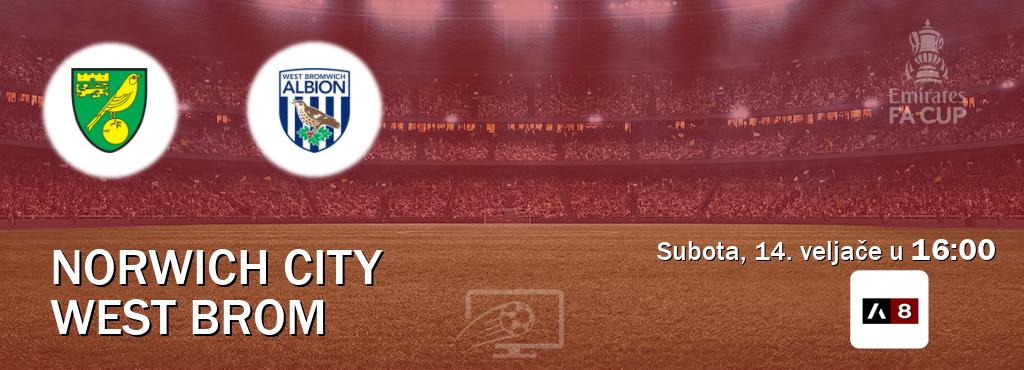 Izravni prijenos utakmice Norwich City i West Brom pratite uživo na Arena Sport 8 (subota, 14. veljače u  16:00).