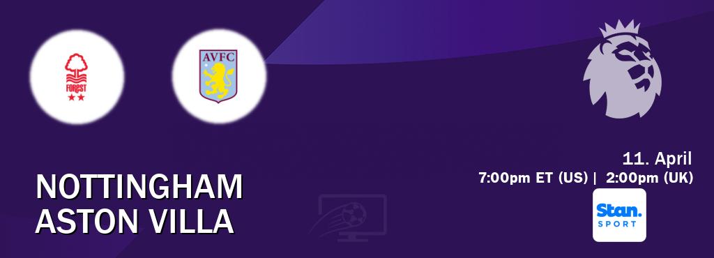 You can watch game live between Nottingham and Aston Villa on Stan Sport(AU).