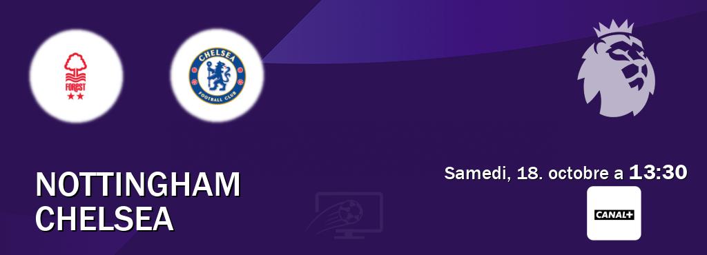Match entre Nottingham et Chelsea en direct à la Canal+ (samedi, 18. octobre a 13:30). Match entre Nottingham et Chelsea en direct à la Canal+ (samedi, 18. octobre a 13:30).