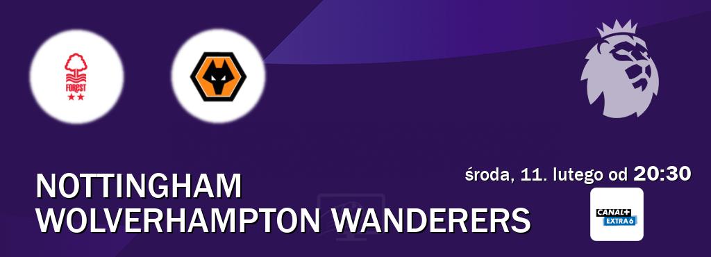 Gra między Nottingham i Wolverhampton Wanderers transmisja na żywo w Canal+ Extra 6 (środa, 11. lutego od  20:30).