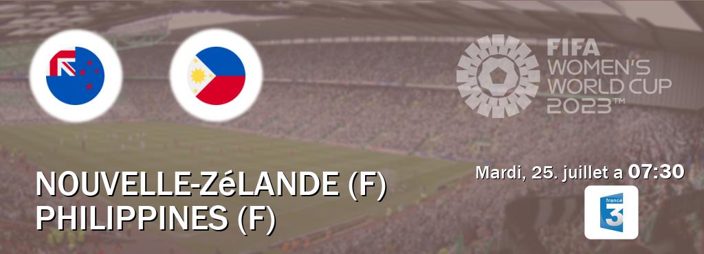 Match entre Nouvelle-Zélande (F) et Philippines (F) en direct à la France 3 (mardi, 25. juillet a  07:30).