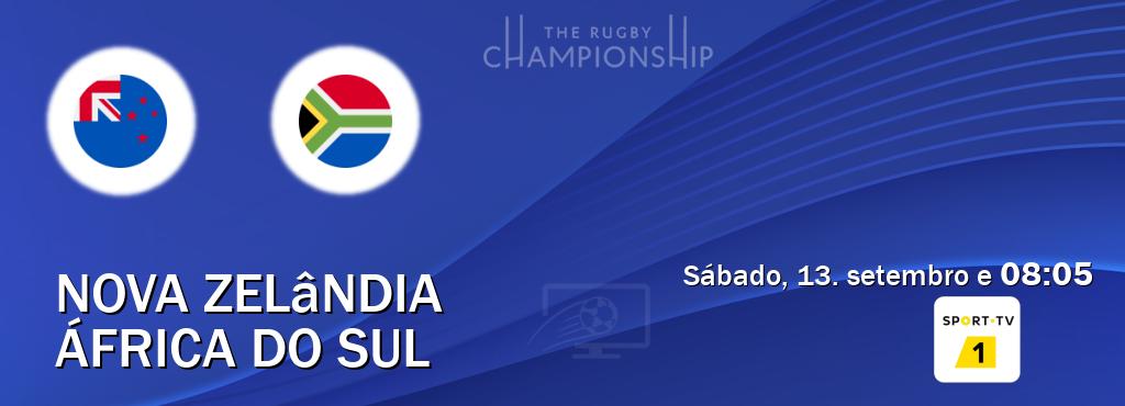 Jogo entre Nova Zelândia e África do Sul tem emissão Sport TV 1 (sábado, 13. setembro e 08:05). Jogo entre Nova Zelândia e África do Sul tem emissão Sport TV 1 (sábado, 13. setembro e 08:05).