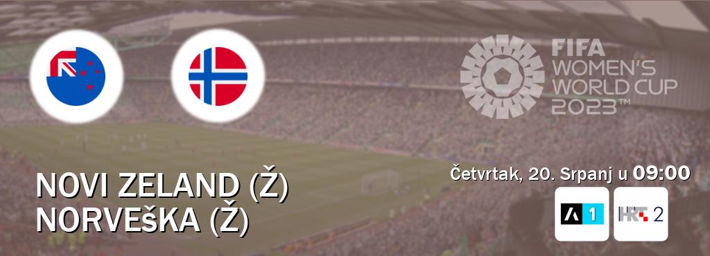 Izravni prijenos utakmice Novi Zeland (Ž) i Norveška (Ž) pratite uživo na Arena Sport 1 i HTV2 (Četvrtak, 20. Srpanj u  09:00).