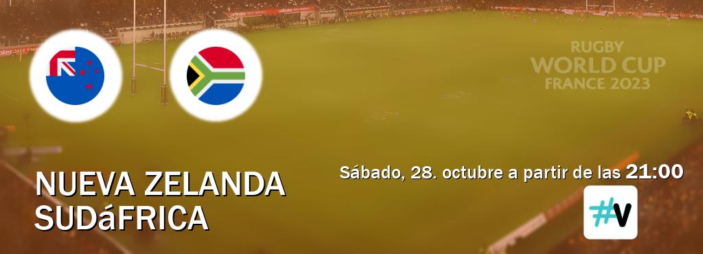 El partido entre Nueva Zelanda y Sudáfrica será retransmitido por #Vamos (sábado, 28. octubre a partir de las  21:00).