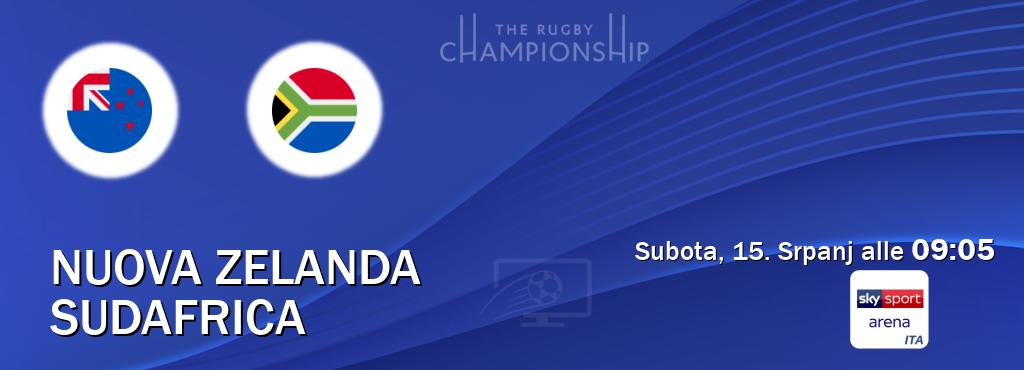 Il match Nuova Zelanda - Sudafrica sarà trasmesso in diretta TV su Sky Sport Arena (ore 09:05)