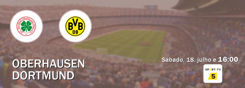 Jogo entre Oberhausen e Dortmund tem emissão Sport TV 5 (sábado, 18. julho e  16:00).