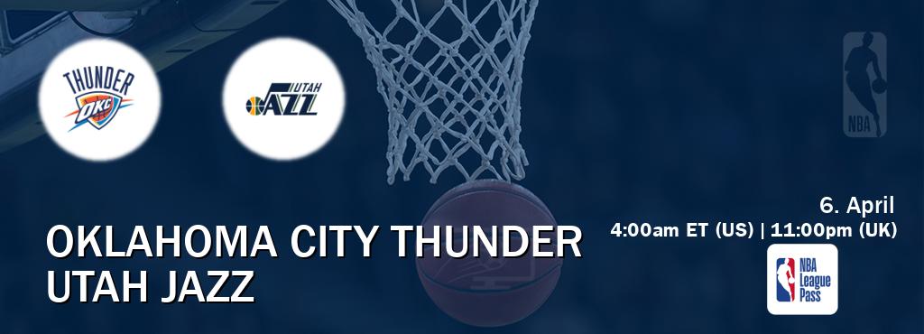 You can watch game live between Oklahoma City Thunder and Utah Jazz on NBA League Pass.