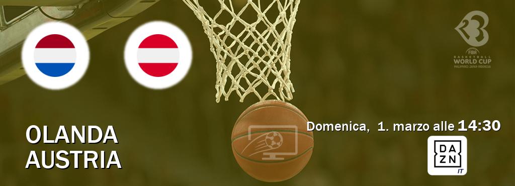 Il match Olanda - Austria sarà trasmesso in diretta TV su DAZN Italia (ore 14:30)